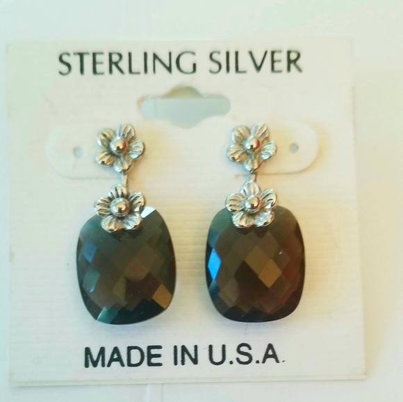 AJaronDesigns Jewelry - Sterling Silver Faceted Smokey Quartz Earrings